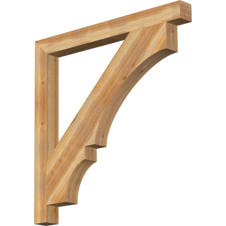 Ekena Millwork Balboa Block Rough Sawn Bracket, Western Red Cedar, 4"W x 44"D x 44"H BKT04X44X44BOA05RWR